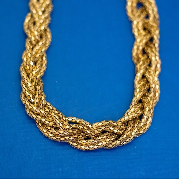 19 inch, Vintage Rope Twist Chain Links Necklace - DX9 - Picture 1 of 3